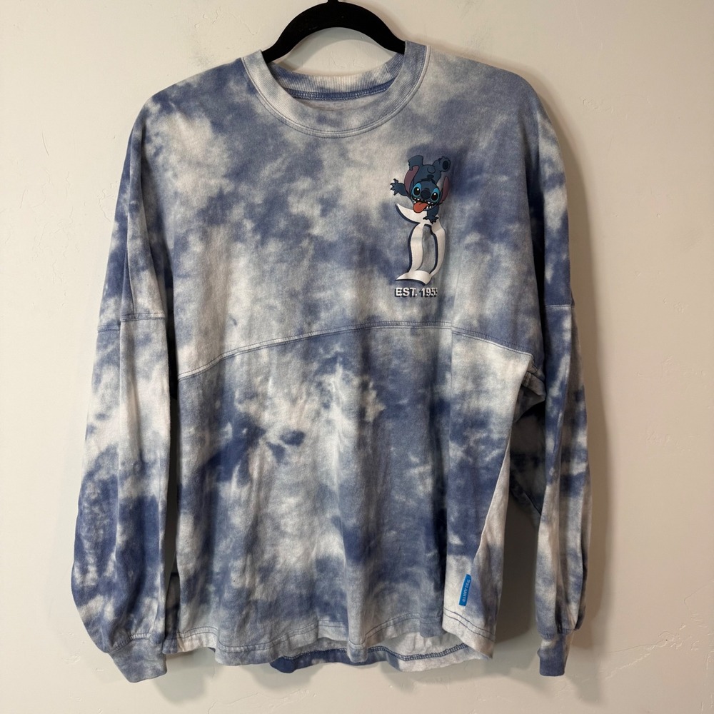 Disney Unisex Spirit Jersey Small Blue Tie Dye Lilo & Stitch Disneyland Resort